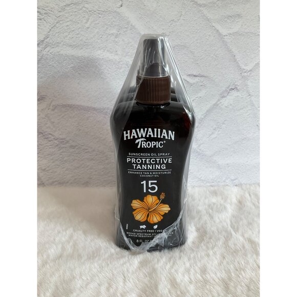 Hawaiian Tropic Protective Tanning Oil Spray Sunscreen 3 Pack  SPF 15, 8oz  NEW - Picture 5 of 8